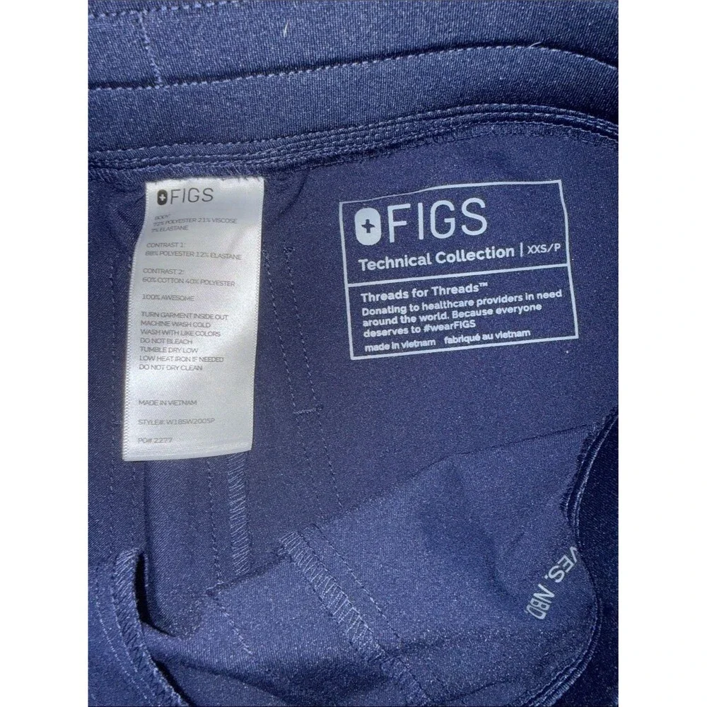 Figs Navy Jogger Pants Drawstring High Waist XXXS Petite